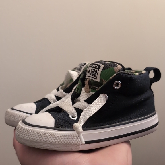 Converse Kids Black And Camo High-Top Toddler Shoes - Picture 2 of 4